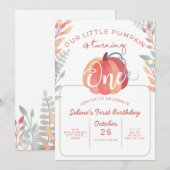 Invitation classique Citrouille premier anniversai (Devant / Derrière)