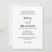 Invitation Classique classique classique minimaliste Mariage  (Devant)