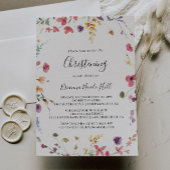 Invitation Classique Colorful Fleur Christening