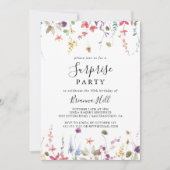 Invitation Classique Colorful Fleur sauvage Surprise Party (Devant)