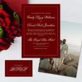 Invitation Classique Crimson Rouge simple photo