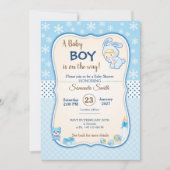 Invitation classique de Baby Shower lapin (Devant)