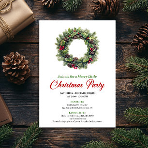 Invitation classique de couronne de Noël à l'aquar