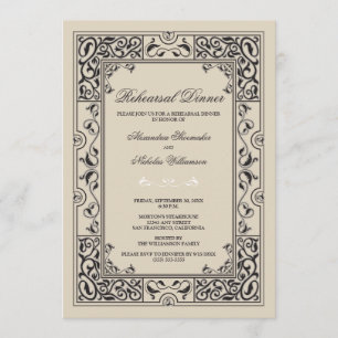 Invitation classique de dîner de répétition de