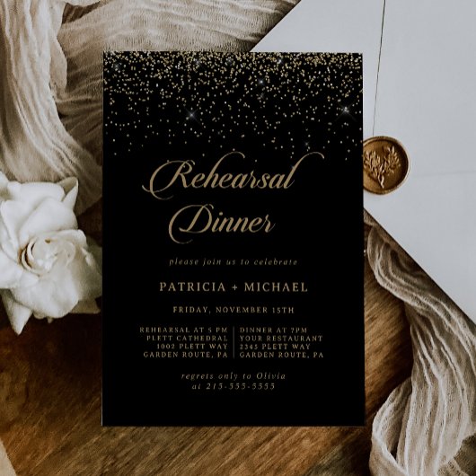 Invitation classique de dîner de répétition de mar