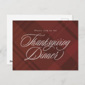 Invitation classique de dîner de Thanksgiving à ca (Devant / Derrière)