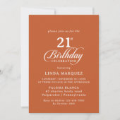 Invitation classique de fête d'anniversaire 21 ans (Devant)