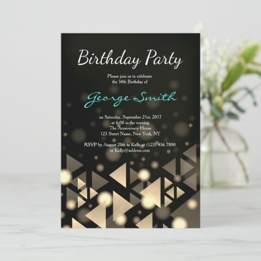 Invitation classique de fête d'anniversaire de (Debout devant)