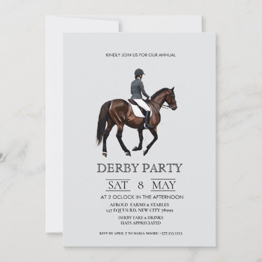 Invitation classique de fête de derby du Kentucky (Devant)
