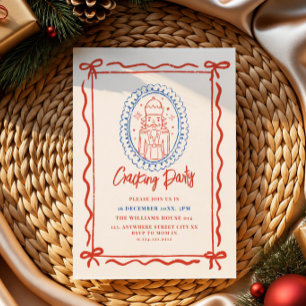 Invitation classique de fête de Noël avec dessin d