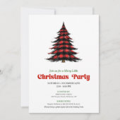 Invitation classique de fête de Noël en plaid de B (Devant)