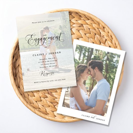 Invitation classique de fiançailles pour une soiré