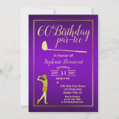 Invitation Classique de golf Violet Doré 60e anniversaire de  (Devant)