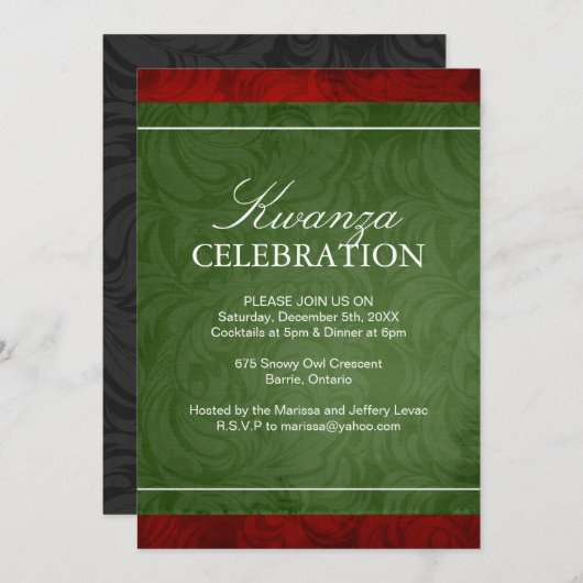 Invitation classique de Kwanzaa (Devant / Derrière)