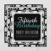 Invitation classique de la fête du 50e anniversair (Devant / Derrière)