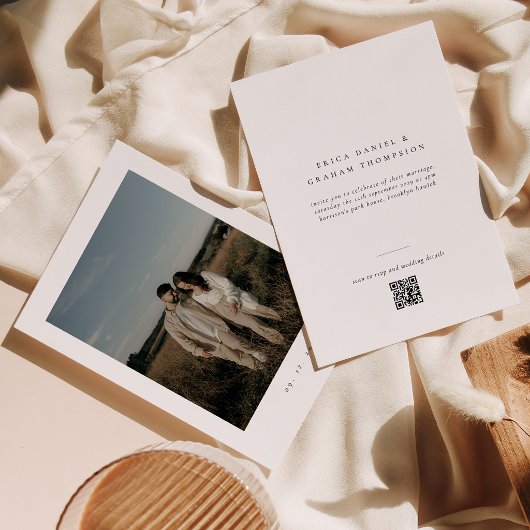 Invitation classique de mariage avec QR code pour 