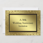Invitation Classique de Mariage d'Or pour les 50 a (Devant)