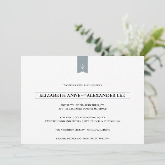 Invitation classique de noces d'argent de (Debout devant)