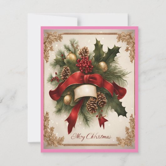 Invitation Classique de Noël ClassiqueVacances Traditionnelle (Dos)