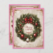 Invitation Classique de Noël ClassiqueVacances Traditionnelle (Devant / Derrière)