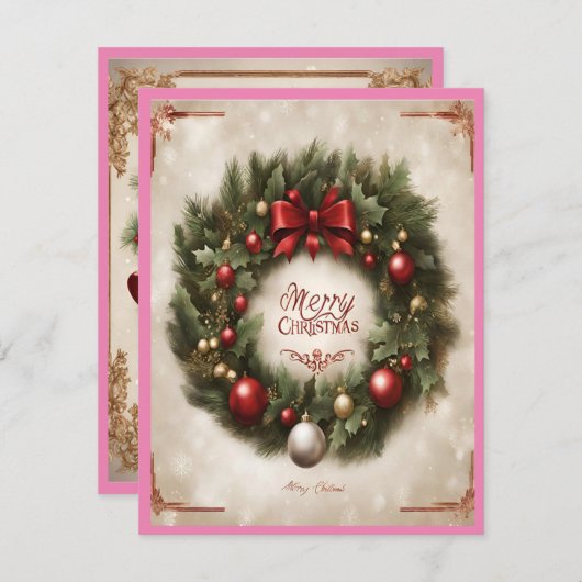 Invitation Classique de Noël ClassiqueVacances Traditionnelle (Devant / Derrière)