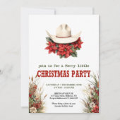 Invitation classique de Noël de country cowboy (Devant)