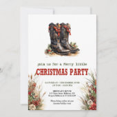Invitation classique de Noël de country cowboy (Devant)