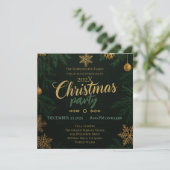 Invitation classique de Noël noir, vert et or (Debout devant)