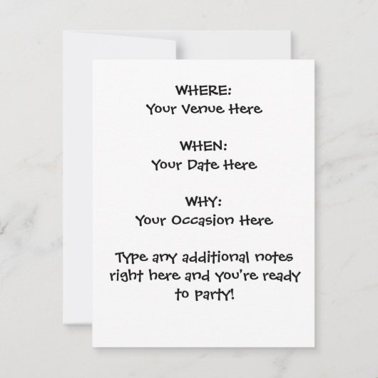 Invitation classique de partie de créature (Dos)