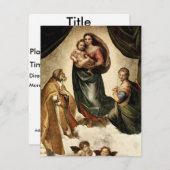 Invitation Classique de Raphael "Vierge Sixtine" (vers 1513) (Devant / Derrière)