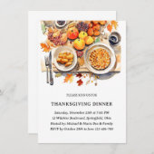 Invitation Classique Dîner Thanksgiving (Devant / Derrière)