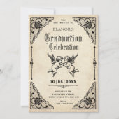Invitation Classique diplômé vintage (Devant)