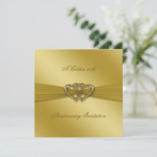 Invitation Classique Dorée pour les 50 ans de Mari