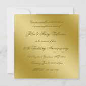 Invitation Classique Dorée pour les 50 ans de Mari (Dos)