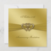Invitation Classique Dorée pour les 50 ans de Mari (Devant)
