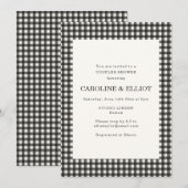 Invitation Classique douche pour couples à carreaux gingham n (Devant / Derrière)