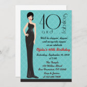 Invitation classique du 40e anniversaire (Devant / Derrière)