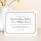 Invitation classique Elegant Blanc Simple Mariage