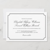 Invitation classique Elegant Blanc Simple Mariage (Devant)