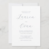 Invitation Classique Elégant Dusty Blue Grey Romatic Mariage (Devant)