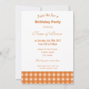 Invitation Classique, élégant et stylé plaid jaune pour anniv
