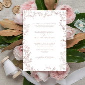 Invitation Classique Elégant Formal Dusty Rose Mariage feuill