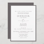 Invitation Classique Élégant Mariage traditionnel (Devant / Derrière)