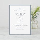 Invitation Classique Élégant Monogramme Enregistrer la Date (Debout devant)