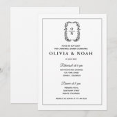 INVITATION CLASSIQUE ÉLÉGANT NOIR BLANC SIMPLE FORMEL RÉPÉTIT (Devant / Derrière)