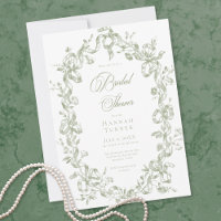 Classique Élégant Sauge Ovale Ruban Baby Shower Ma