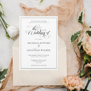 Invitation Classique Élégant Simple Mariage formel