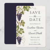 Invitation Classique Élégant Vignoble Save the Date (Devant / Derrière)