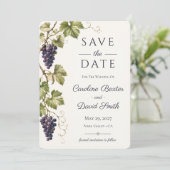Invitation Classique Élégant Vignoble Save the Date (Debout devant)