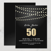 Invitation classique & élégante 50e anniversaire (Devant / Derrière)